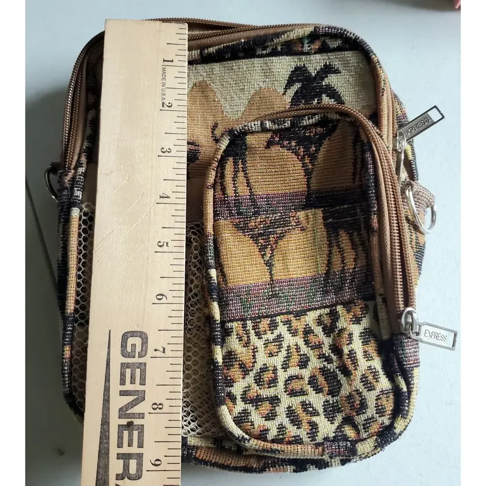 Vintage Express Pioneer Unisex Safari Africa Tapestry Bag Tropical 90s Artsy